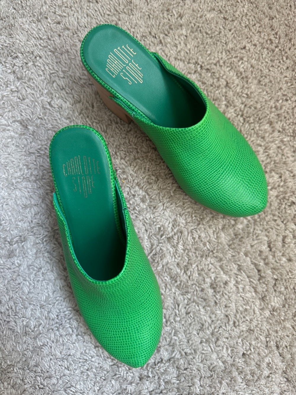 Charlotte Stone Marlo Clogs - Lime